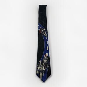 Flo Rence Tie Navy Blue Racing Bikes Motorcycles Street Race Silk